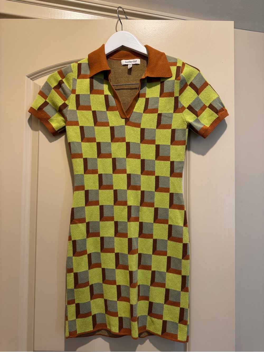 Urban Outfitters Checker Knit Mini Dress